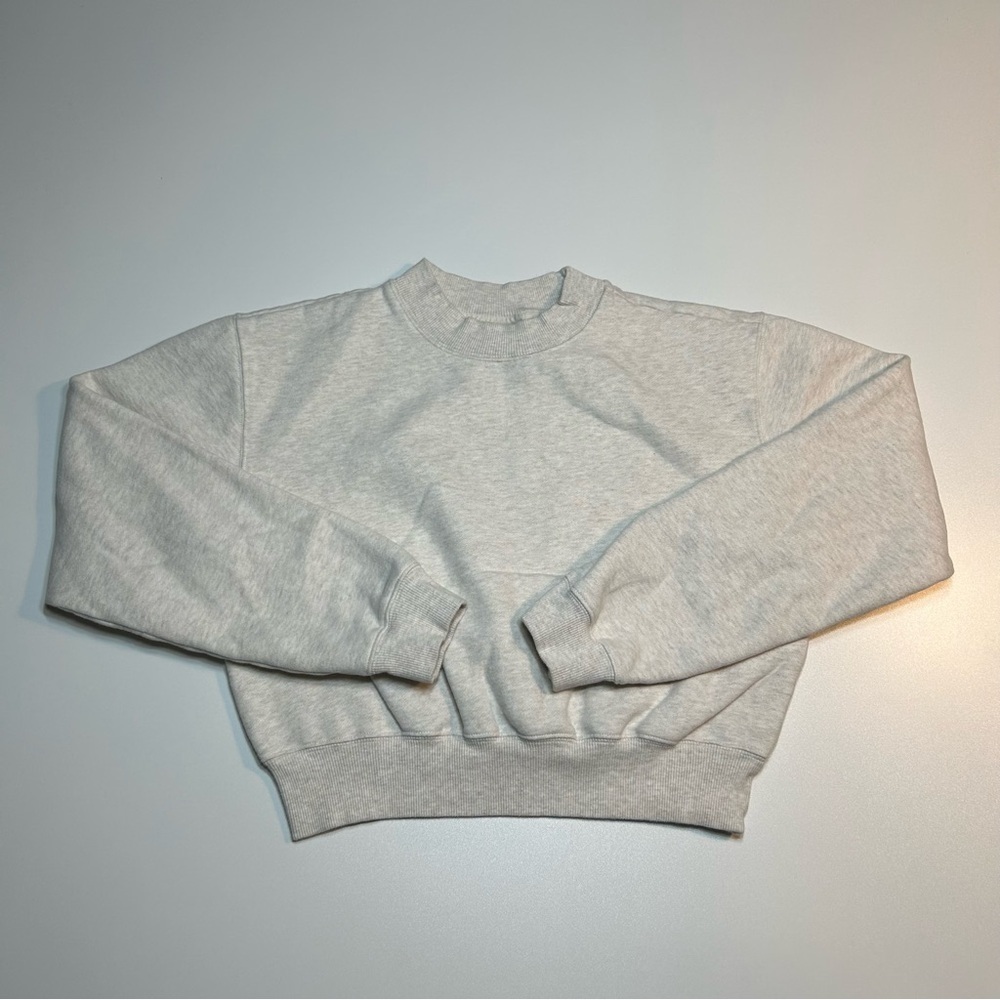 Tna Aritzia Cozy Fleece Perfect Crew Sweatshirt White Cream